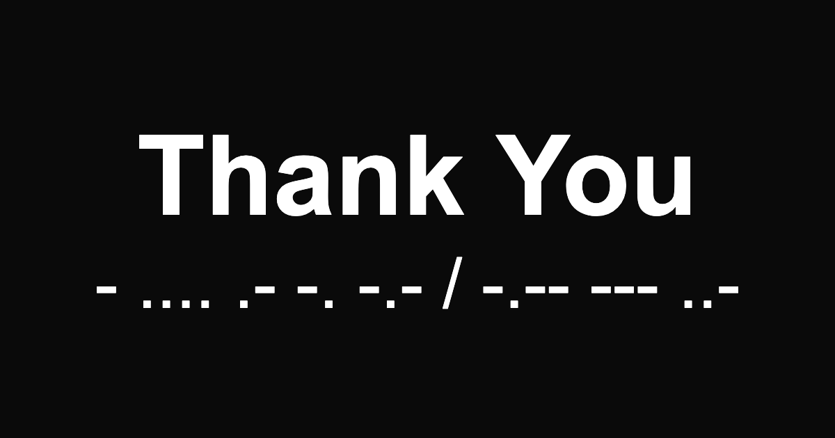 Thank You in morse code